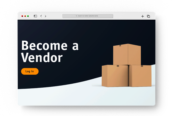 Become an Amazon vendor landing page screenshot