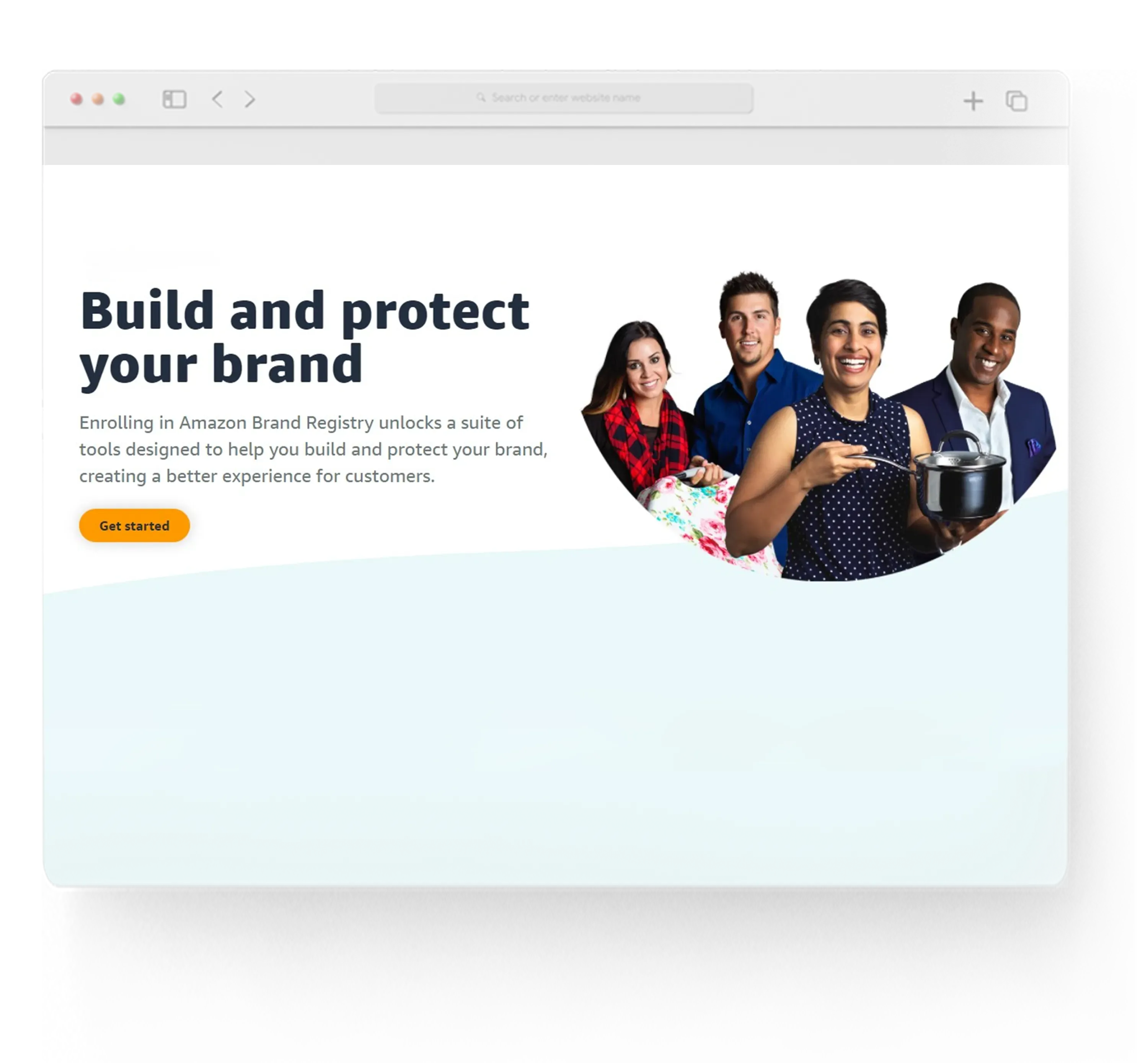 Amazon Brand Registration landing page opened on web browser