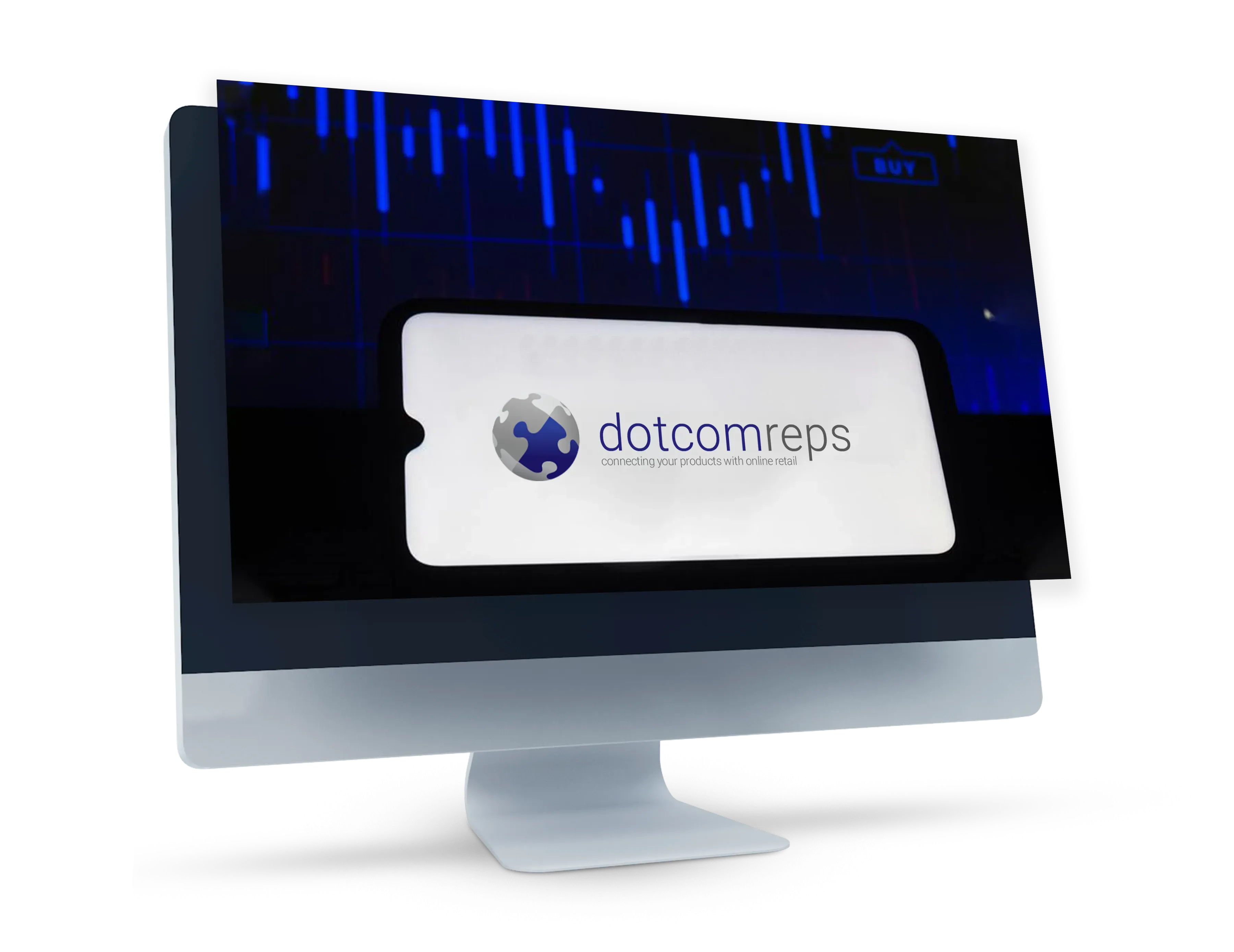 DotcomReps logo on computer screen