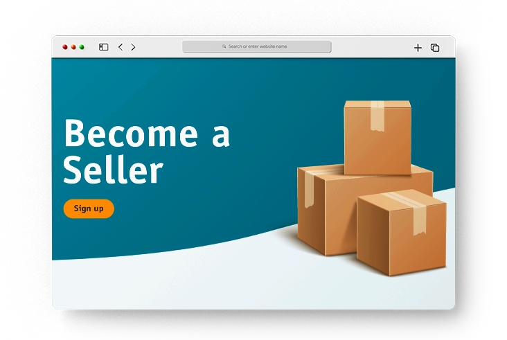Amazon seller central home page screenshot