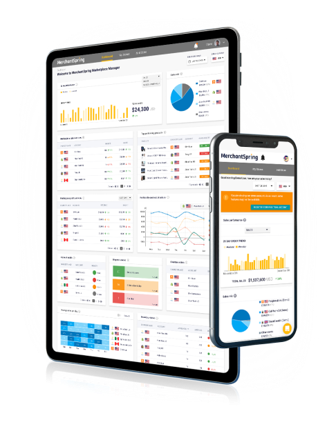 Dashboard and analytics platform on tablet screen